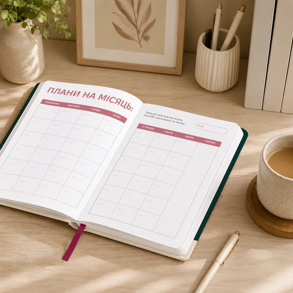 Daily planner "It’s planning time" green: Photo