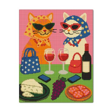 Diamond mosaic Cat Picnic: photo - ORNER