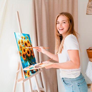 Картина по номерам «Подсолнухи в вазе»: Фото - ORNER