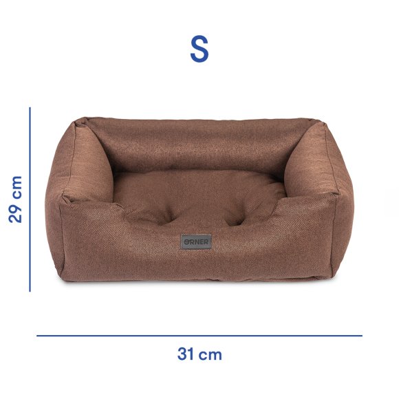 Classic bed for pets brown S: Photo