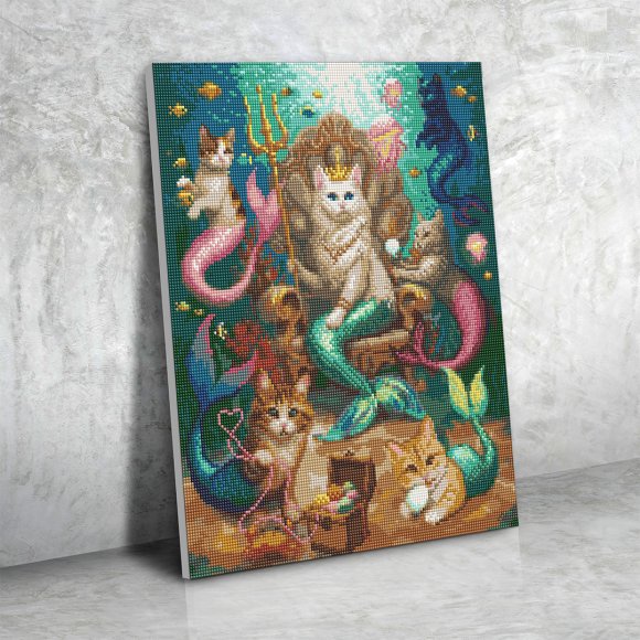 Diamond mosaic "Cat Underwater Kingdom": Photo