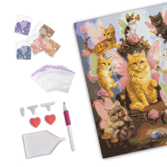 Diamond mosaic "Fairy Cats": Photo