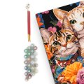 Painting by numbers "Cats with colorful flowers": Photo 2