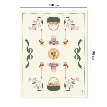 Скатерть «Пасхальная корзина» светлая 130х170: фото 2 - ORNER