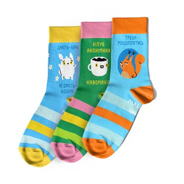 Set of socks ORNER x Maliunok Striped mood: photo - ORNER