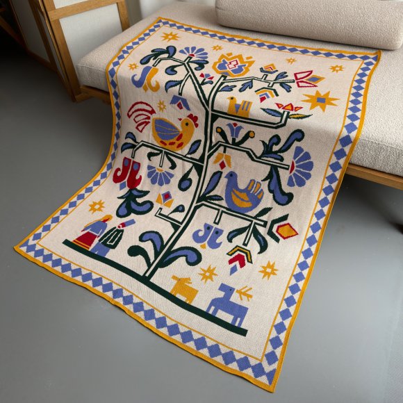 Set of blankets "Tree of Life" beige and "Tree of Life" blue: Photo
