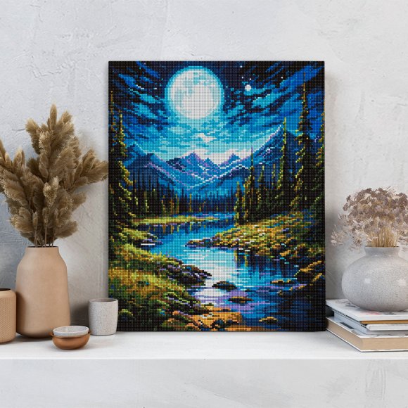 Diamond mosaic "Mountain river. Landscape": Photo