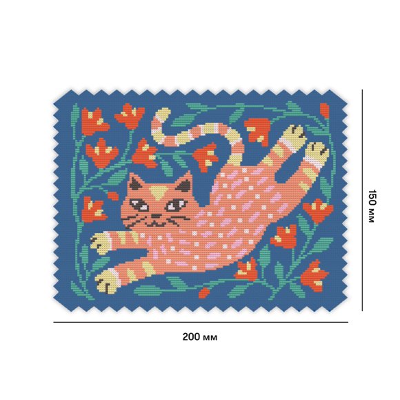 Embroidery kit "Cat among flowers": Photo