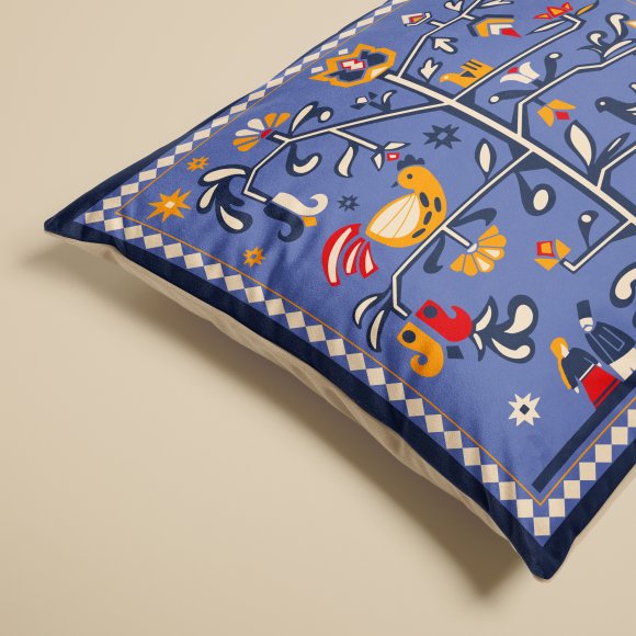 Подушка «Дерево життя» блакитна: Фото