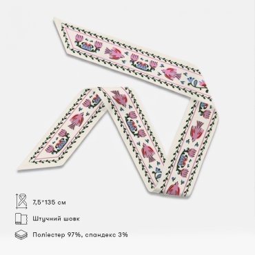 Платок твилли «Мировое дерево» молочный: Фото - ORNER