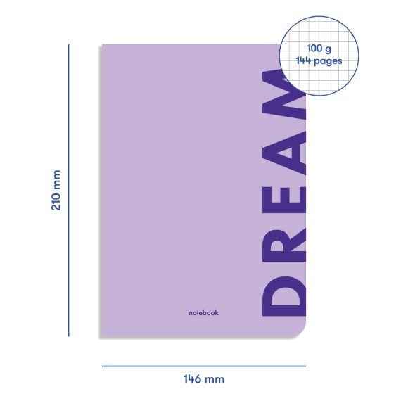 Набор блокнотов в клетку Work, Dream, Happy: Фото