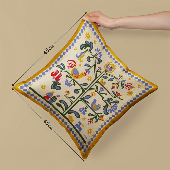 Подушка «Дерево життя» бежева: Фото