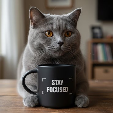 Чашка «Stay focused» черная: Фото - ORNER