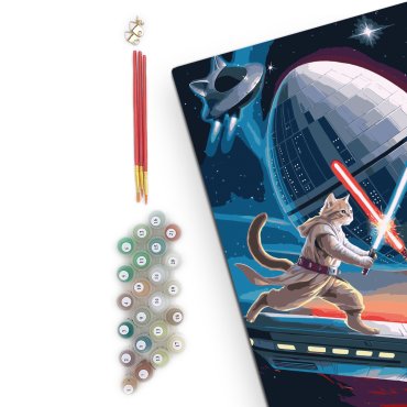 Картина по номерам «Кошачьи войны»: фото 2 - ORNER