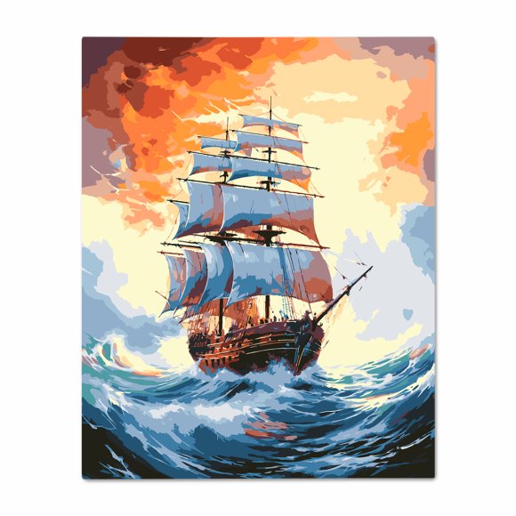 Картина за номерами «Корабель в океані»: Фото