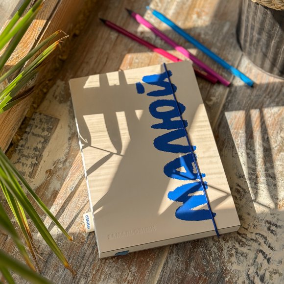 Скетчбук «Рисуй» бежево-синий: Фото