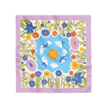 Scarf Swallow’s Sky 85х85 cm blue: photo - ORNER