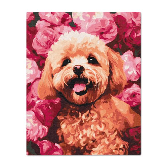 Картина за номерами «‎Мальтіпу у квітах»‎: Фото