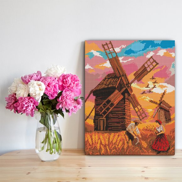 Алмазна мозаїка «Українські вітряки»: Фото