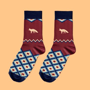 Носки «Восток» бордовые: фото 2 - ORNER