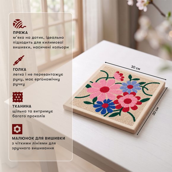Punch needle kit "Colorful Flowers": Photo