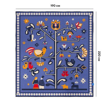 Blanket Tree of Life 190x220 cm blue: photo 2 - ORNER