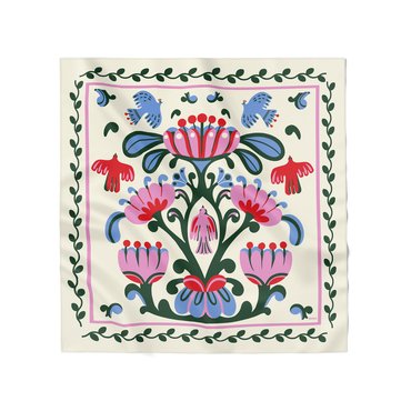 Scarf World Tree 85х85 cm milky: photo - ORNER