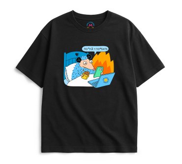 Футболка оверсайз ORNER х Maliunok «Спокойствие» черная: фото - ORNER