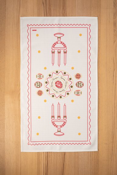 Полотенце «Пасхальные моменты» светло-красное 40х70: Фото