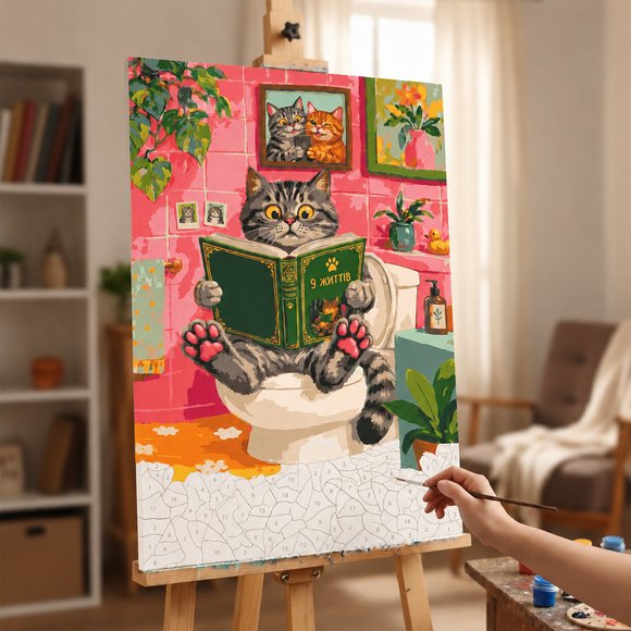 Paint by numbers "Cat on a throne": Photo