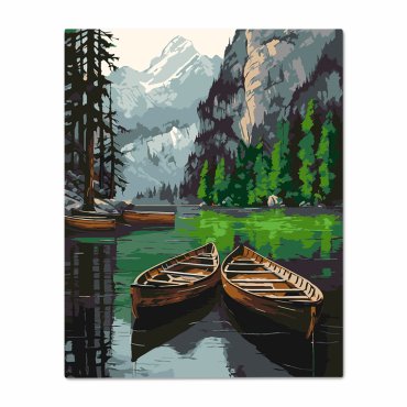 Картина по номерам «Две лодки у берега»: фото - ORNER