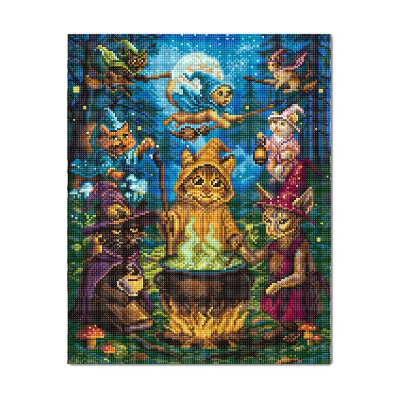 Алмазная мозаика «Коты-колдуны»: Фото