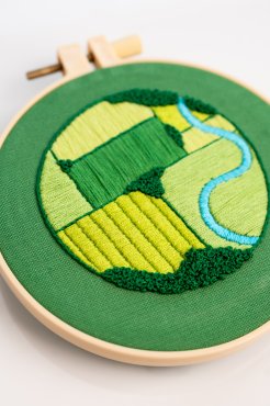 Набор для вышивания Ø130 мм ORNER x Diva Olivka «Украинские поля» зеленый: Фото - ORNER