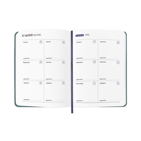 Планер-дневник «Мой продуктивный год» темно-зеленый: Фото