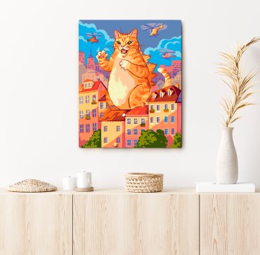 Картина по номерам «Котзила»: Фото - ORNER