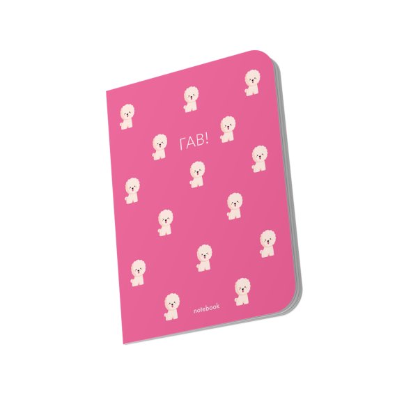 Plaid notebook "Woof! "Poodle" pink: Photo
