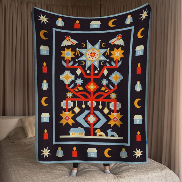 Blanket "Festive" 130х170 cm blue: Photo