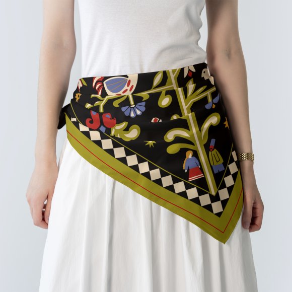 Хустка-косинка «Дерево життя» чорна: Фото