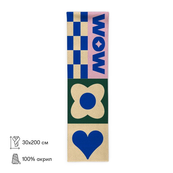 Шарф «WOW» сине-зеленый: Фото