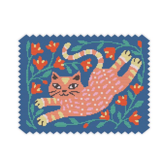 Embroidery kit "Cat among flowers": Photo