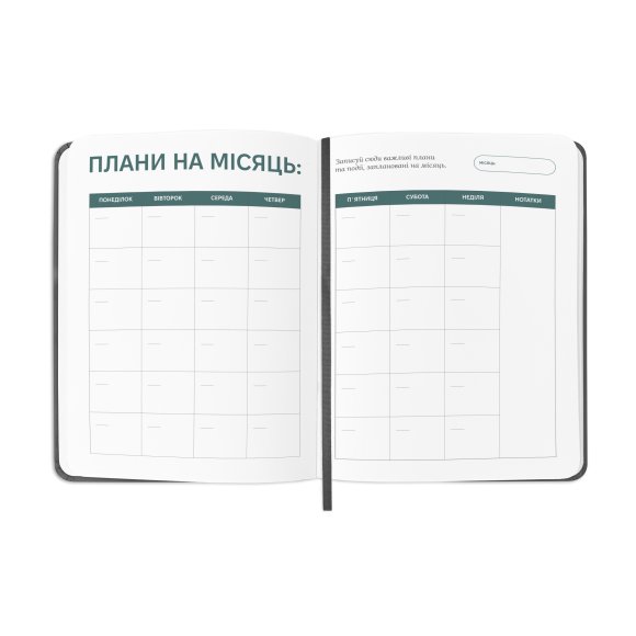 Планер-щоденник «Мої щоденні плани» сірий: Фото