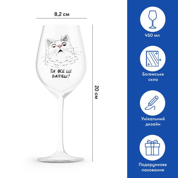 Wine glass Surprised cat: Photo