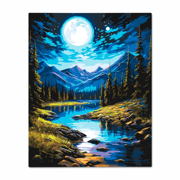 Картина за номерами «Гірська річка. Пейзаж»: Фото