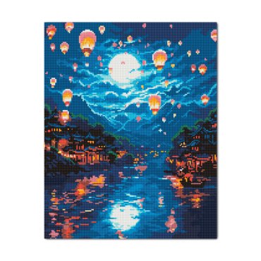 Алмазная мозаика «Воздушные шары в ночном небе»: Фото - ORNER