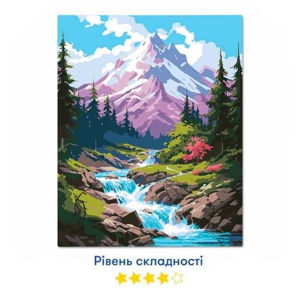 Картина по номерам «Стремительная горная река»: Фото