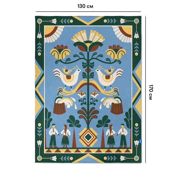 Плед «Дерево роду» блакитний: Фото