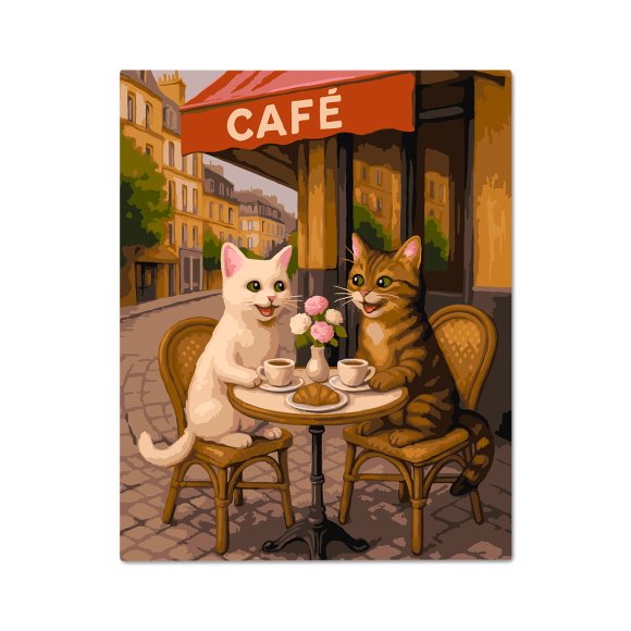 Картина за номерами «Котяче кафе»: Фото