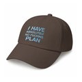 Кепка «I HAVE ABSOLUTELY NO FUCKING PLAN» коричневая: Фото