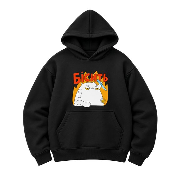 Oversized hoodie ORNER x MALIUNOK "Annoyed" black: Photo