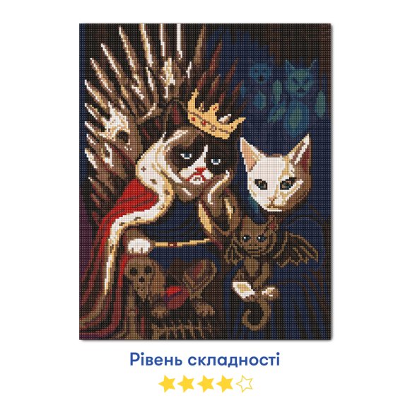 Diamond mosaic "Cat of Thrones": Photo